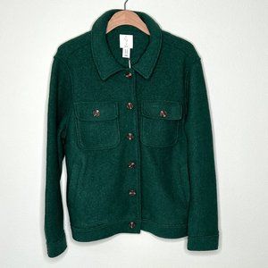 Joie Emerald Green Wool Barn Jacket Shacket Size 1X NWT